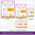 mothers day pta pto ptc flyer flower fundraiser poster sign set gnomes